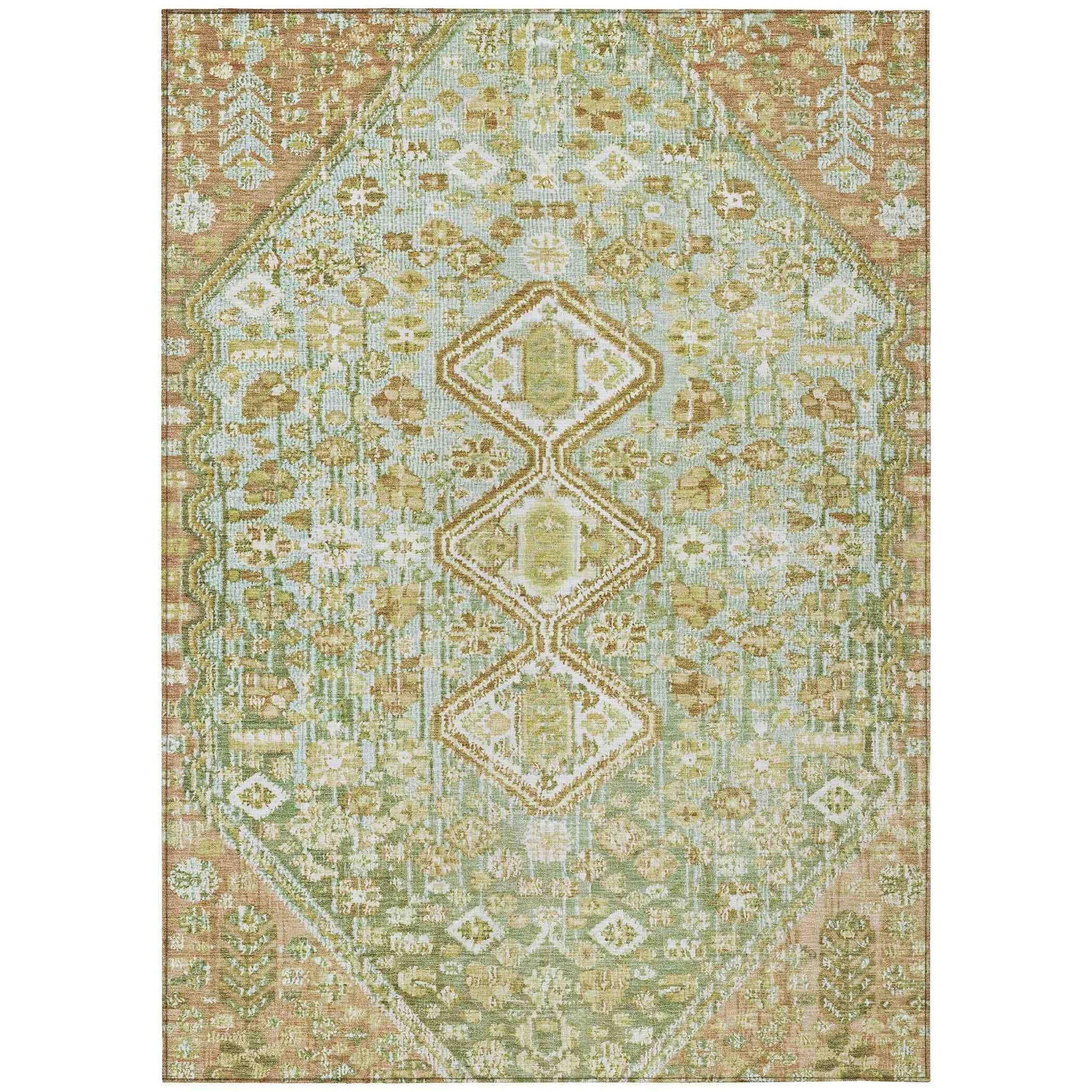 Addison Rugs Saelain Green Washable Indoor-Outdoor Rug