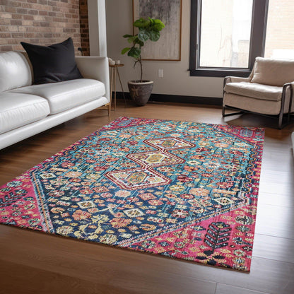 Addison Rugs Saelain Teal Washable Indoor-Outdoor Rug