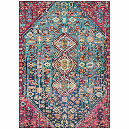 Addison Rugs Saelain Teal Washable Indoor-Outdoor Rug