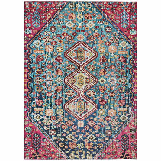 Addison Rugs Saelain Teal Washable Indoor-Outdoor Rug