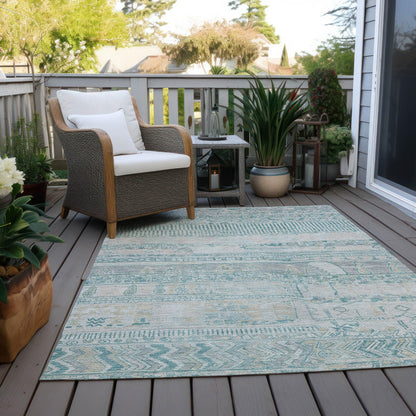 Addison Rugs Saelanor Teal Washable Indoor-Outdoor Rug