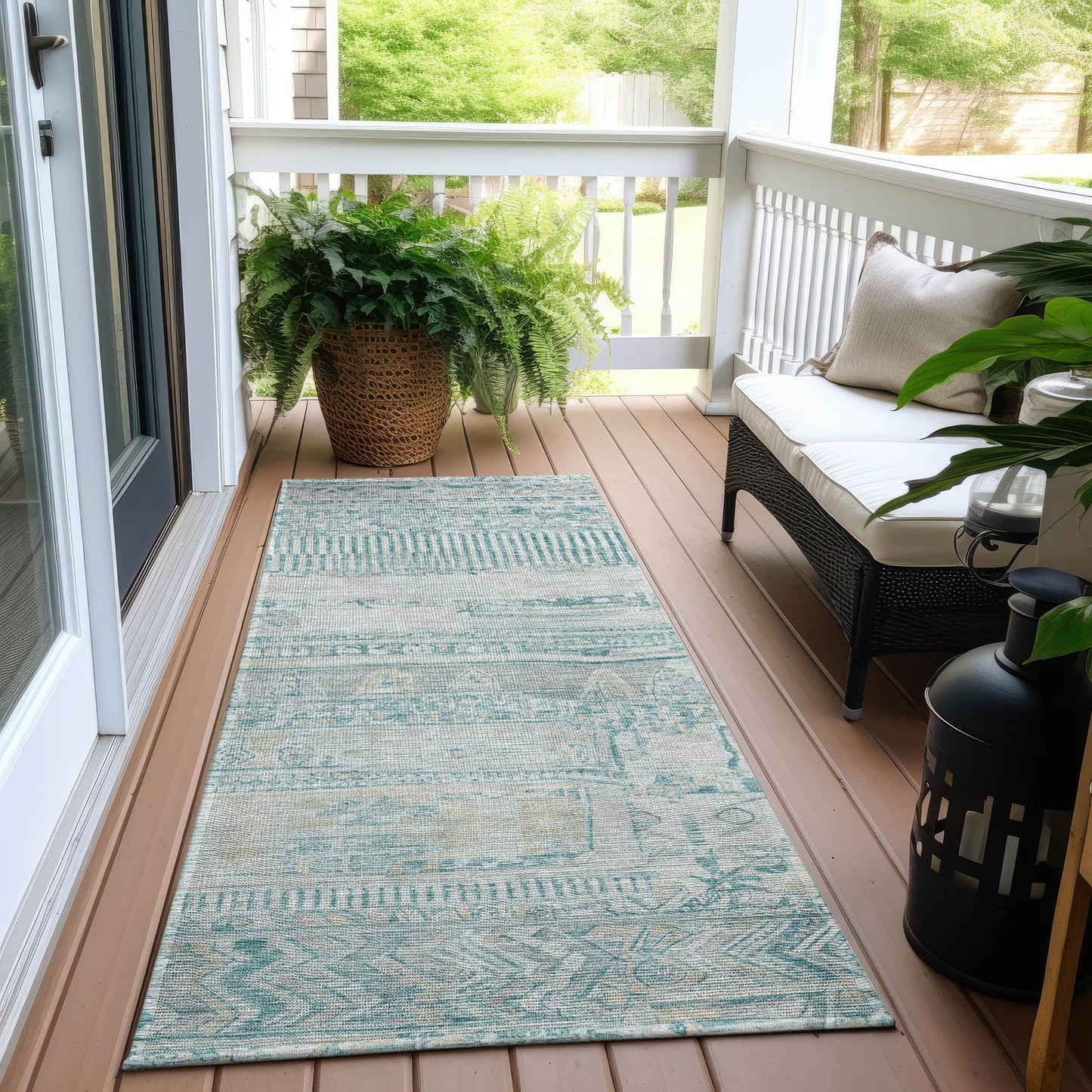 Addison Rugs Saelanor Teal Washable Indoor-Outdoor Rug