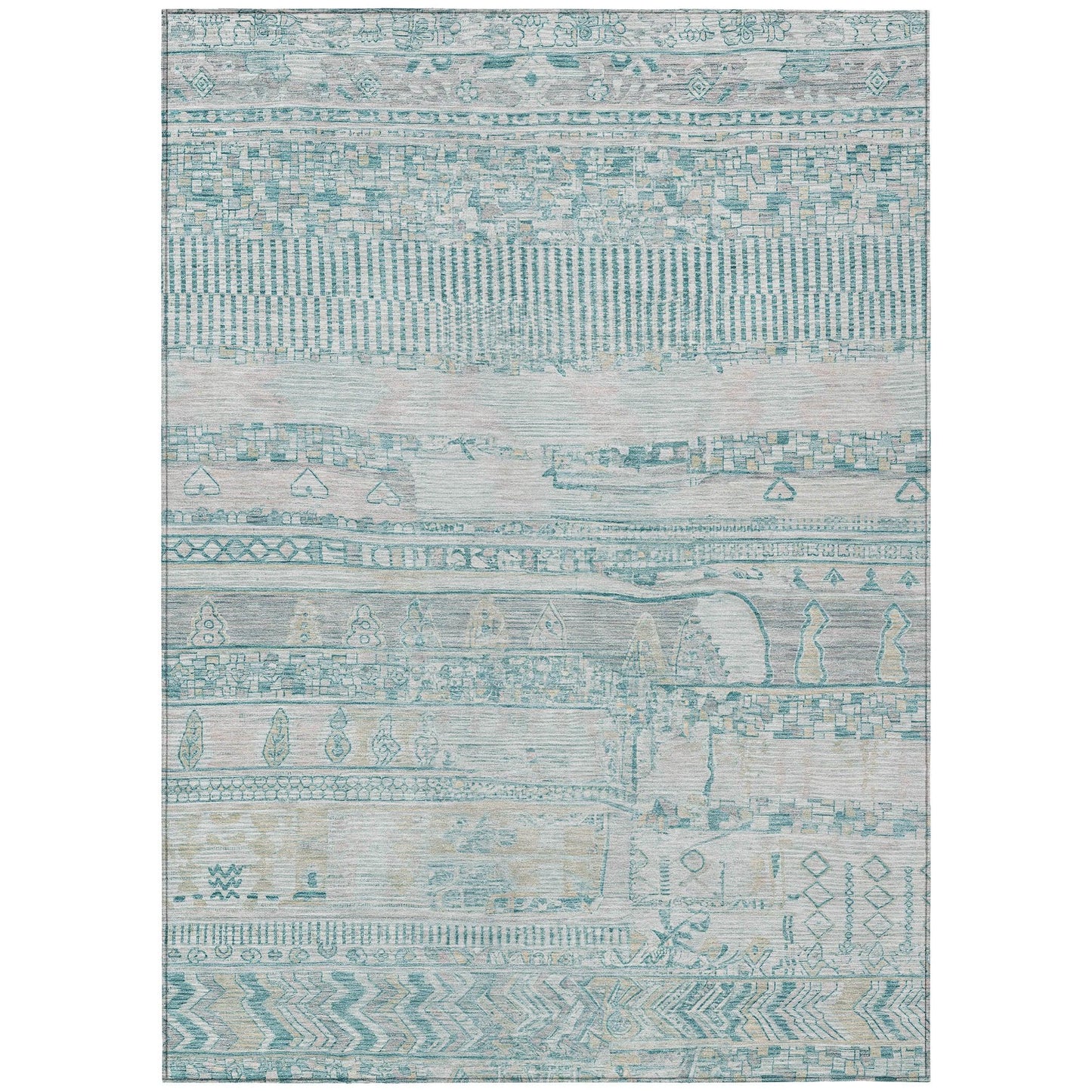 Addison Rugs Saelanor Teal Washable Indoor-Outdoor Rug