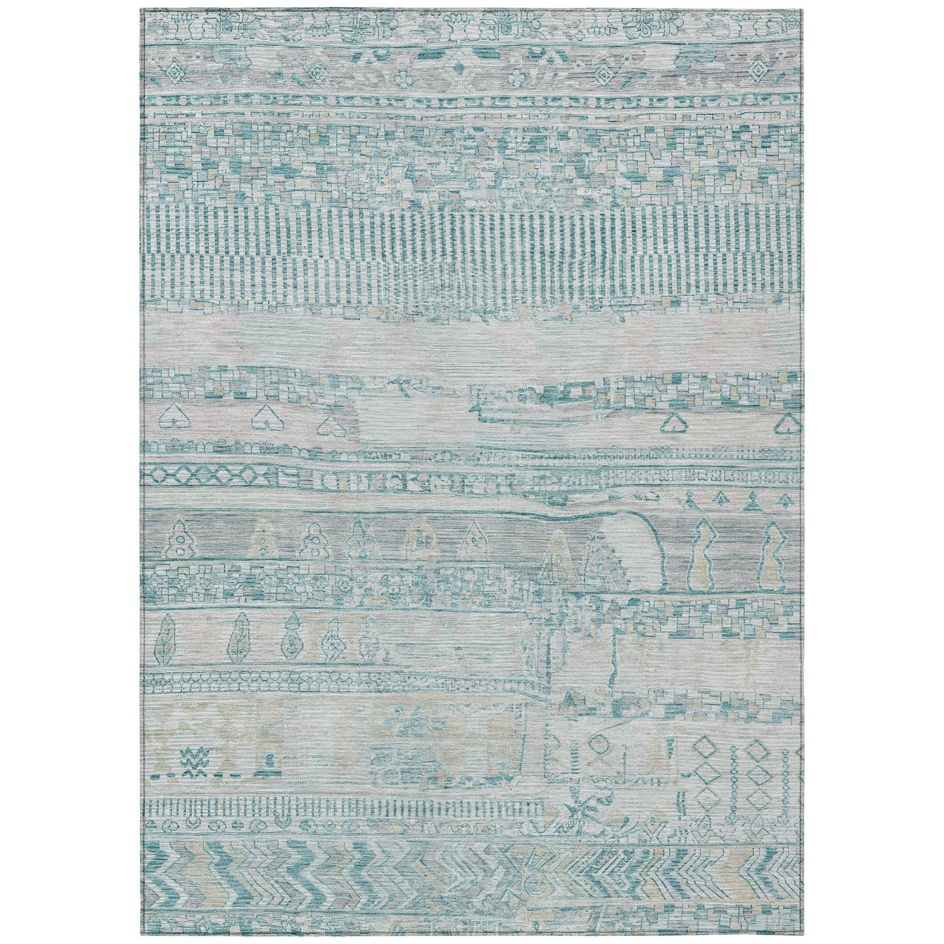 Addison Rugs Saelanor Teal Washable Indoor-Outdoor Rug