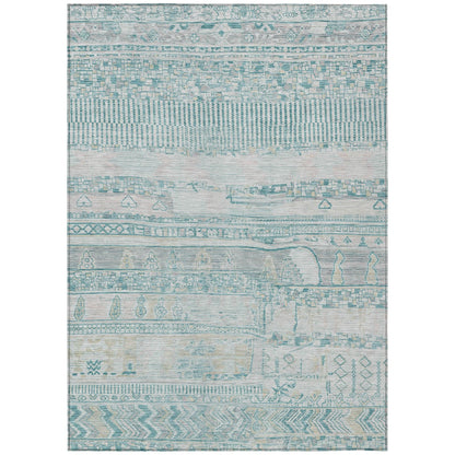 Addison Rugs Saelanor Teal Washable Indoor-Outdoor Rug