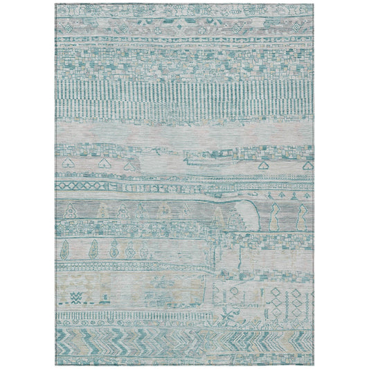 Addison Rugs Saelanor Teal Washable Indoor-Outdoor Rug