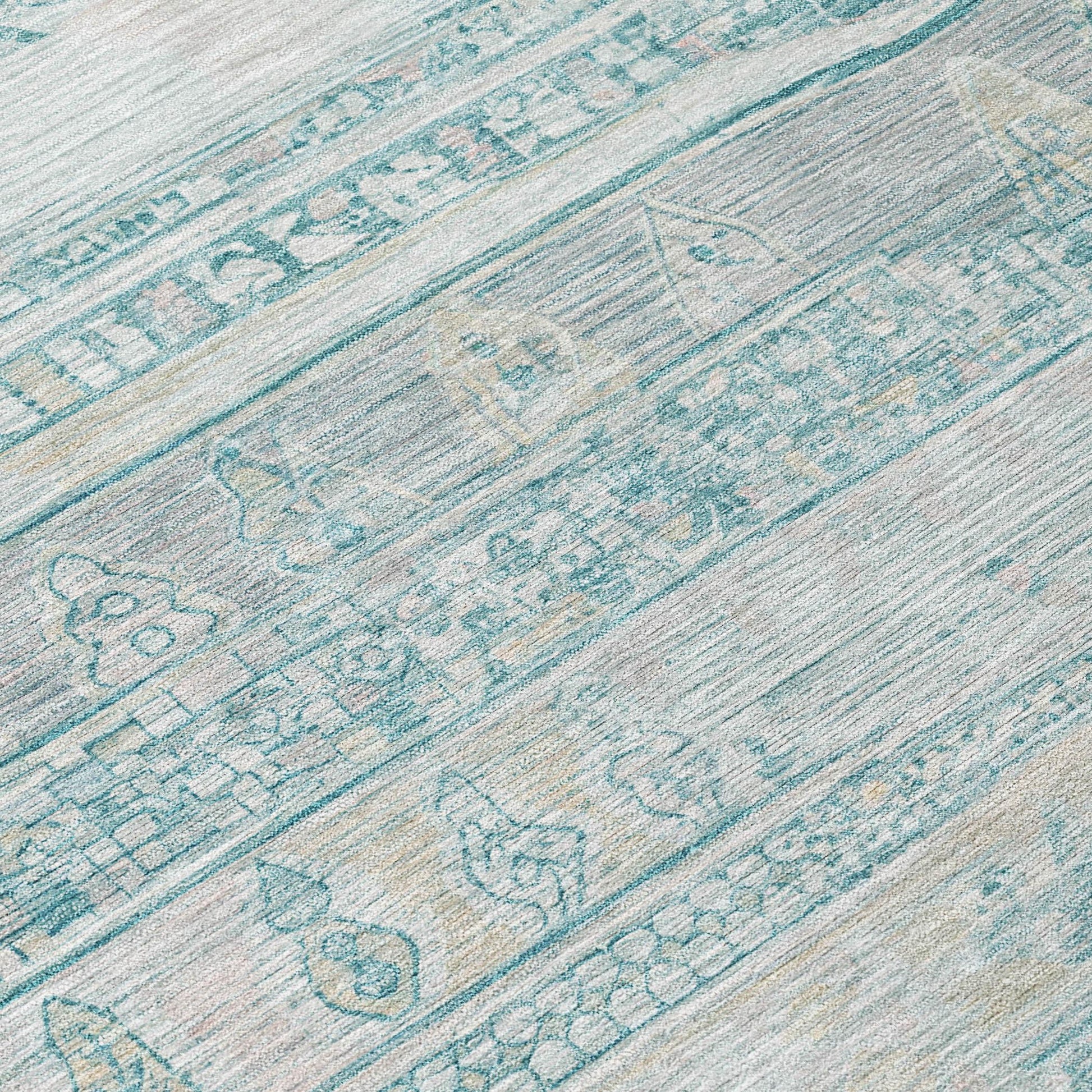 Addison Rugs Saelanor Teal Washable Indoor-Outdoor Rug