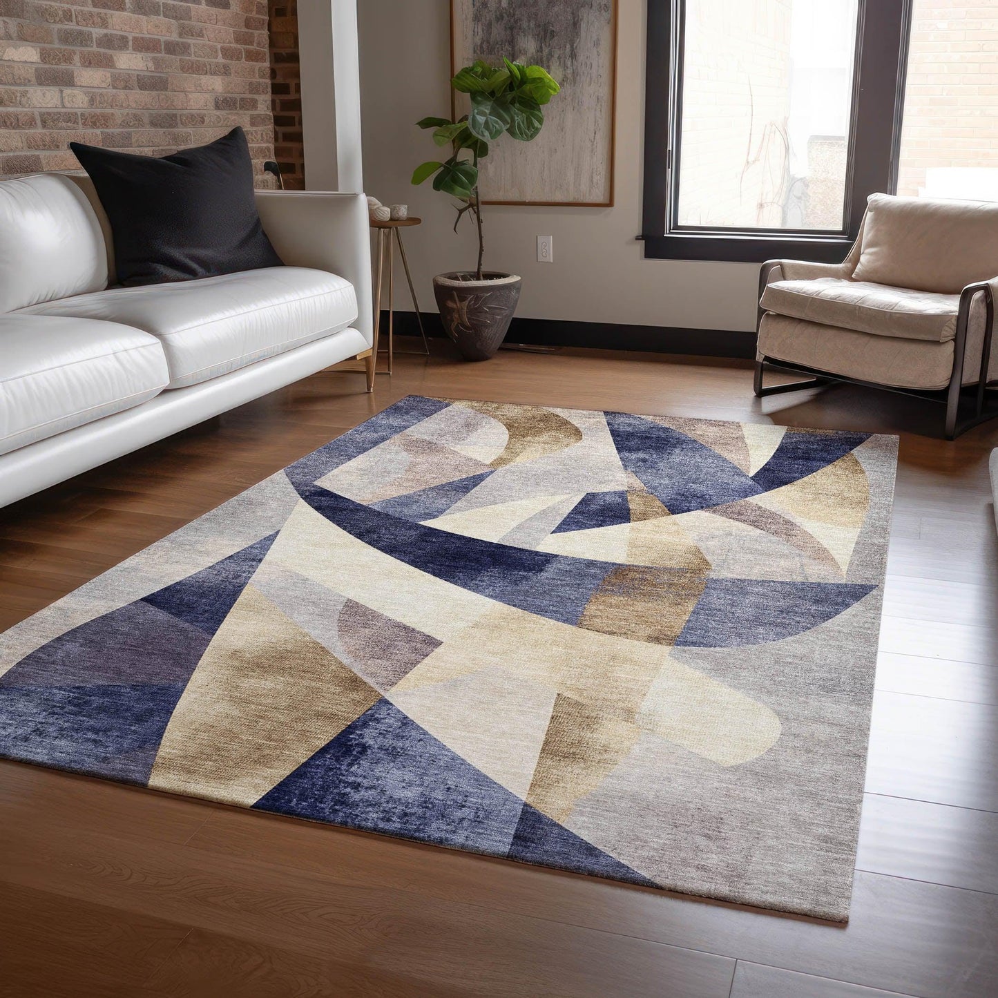 Addison Rugs Saelara Blue Washable Indoor-Outdoor Rug