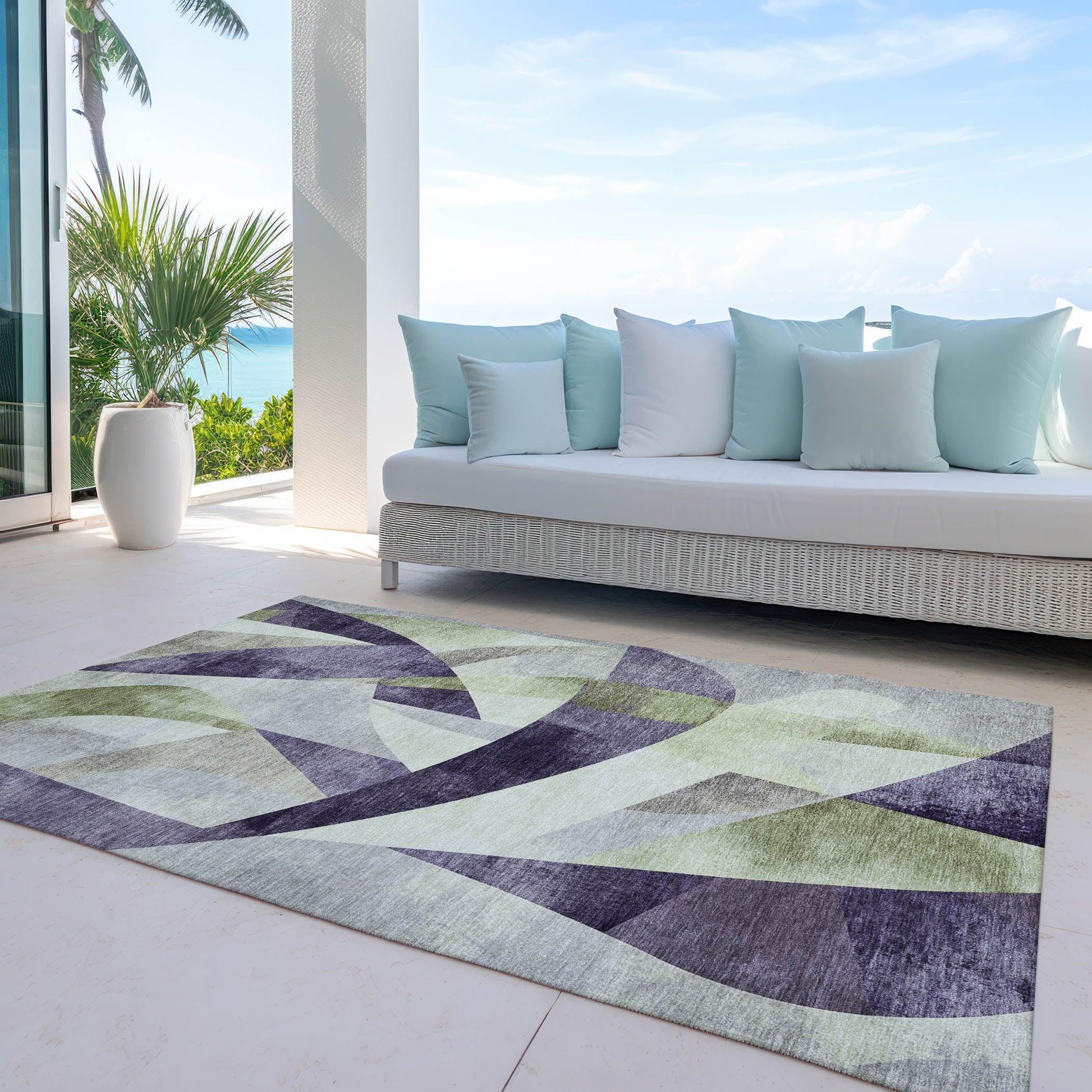 Addison Rugs Saelara Purple Washable Indoor-Outdoor Rug