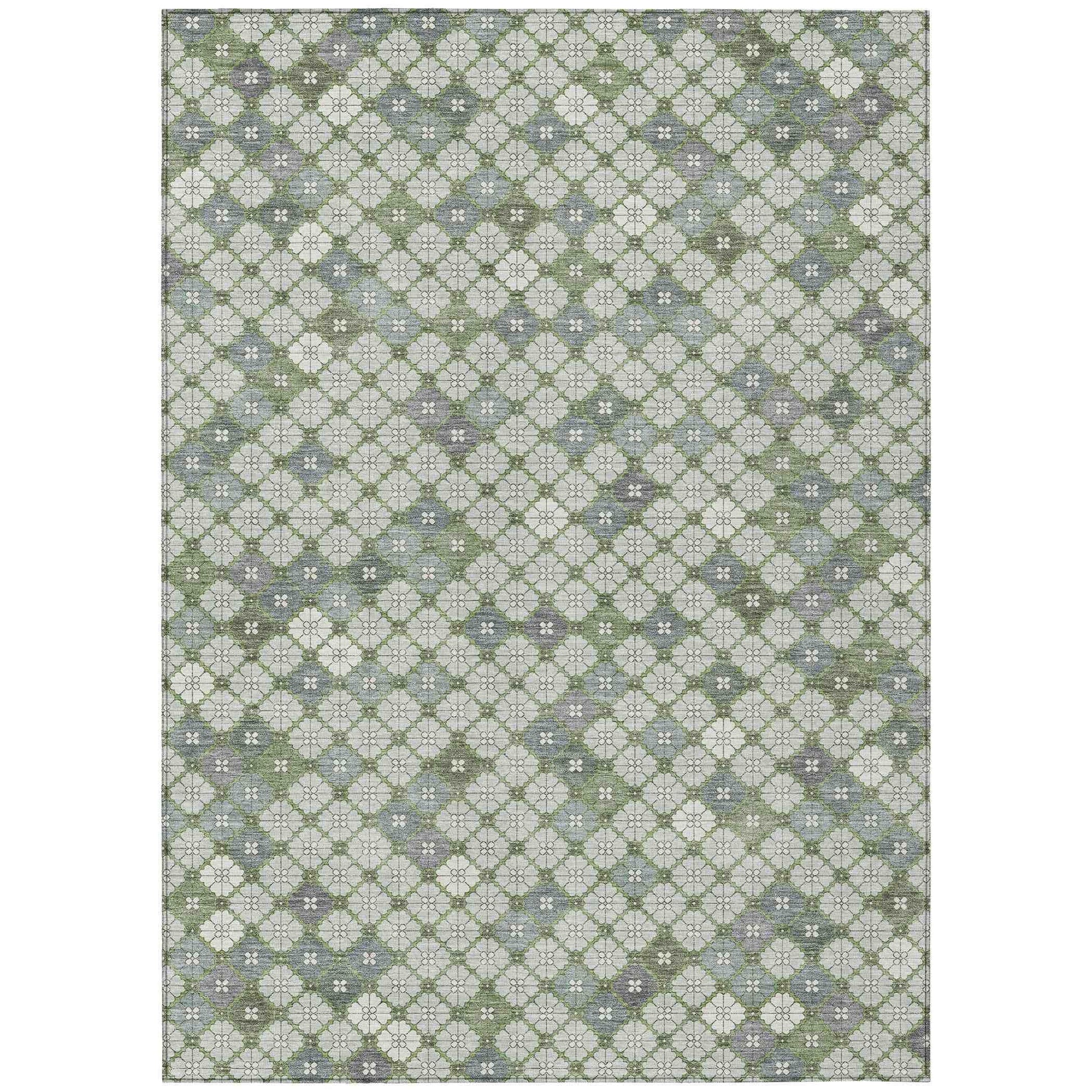 Addison Rugs Saelaris Green Washable Indoor-Outdoor Rug