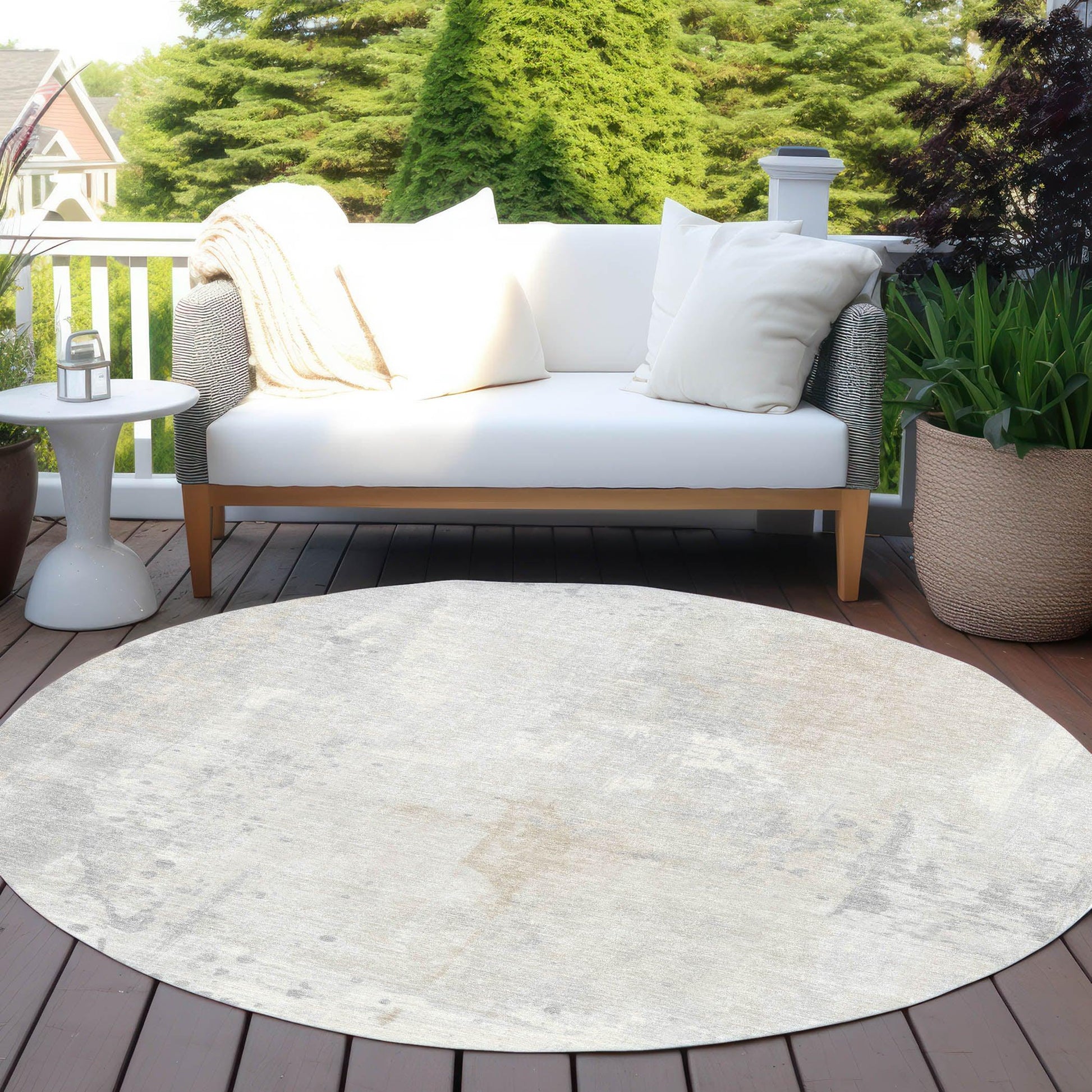 Addison Rugs Saelion Ivory Washable Indoor-Outdoor Rug