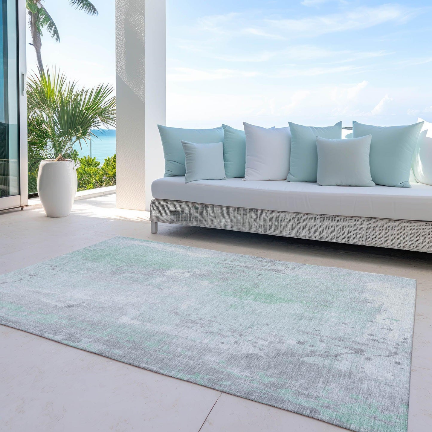 Addison Rugs Saelion Green Washable Indoor-Outdoor Rug