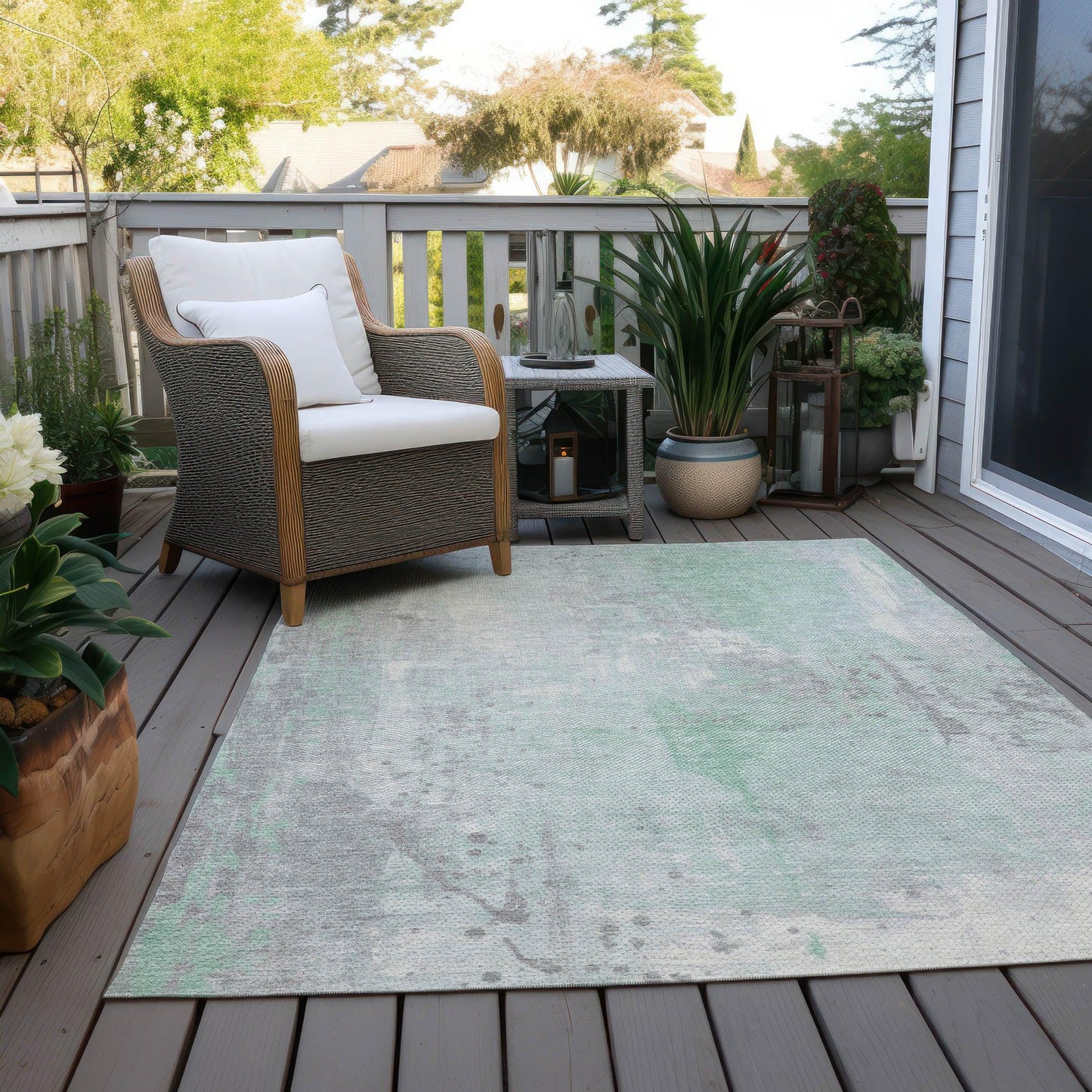 Addison Rugs Saelion Green Washable Indoor-Outdoor Rug