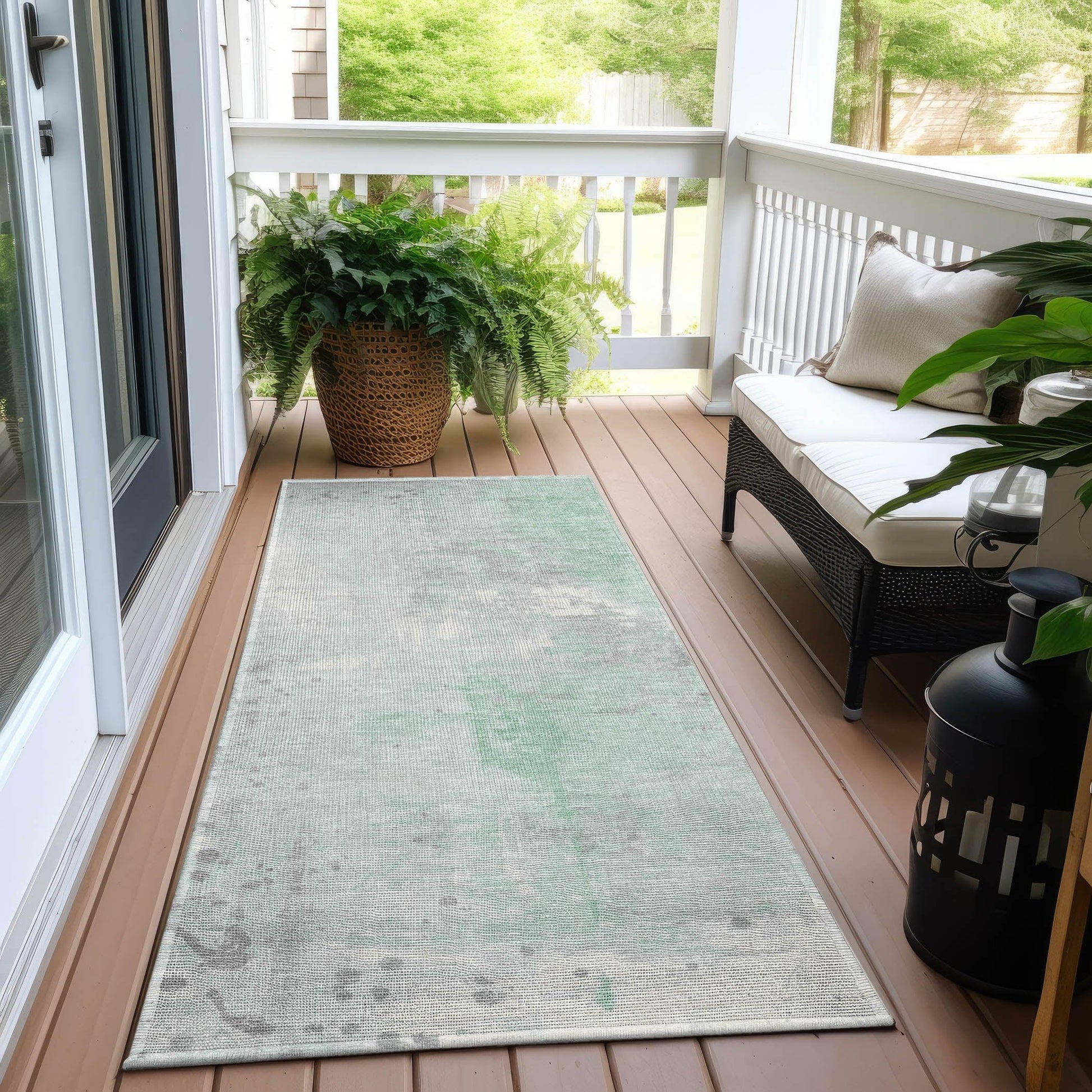 Addison Rugs Saelion Green Washable Indoor-Outdoor Rug