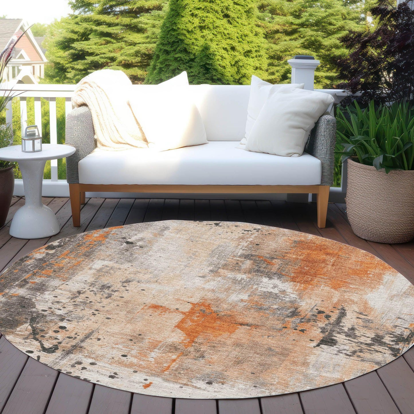 Addison Rugs Saelion Orange Washable Indoor-Outdoor Rug