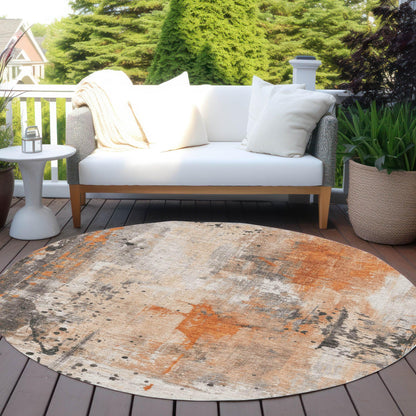 Addison Rugs Saelion Orange Washable Indoor-Outdoor Rug