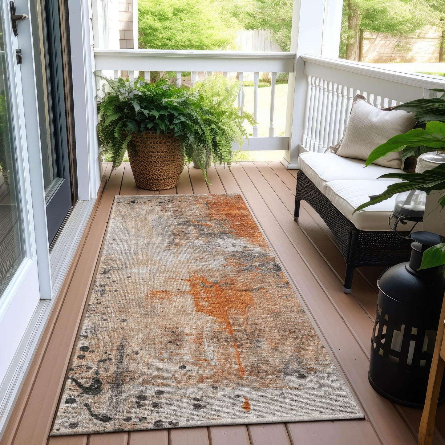 Addison Rugs Saelion Orange Washable Indoor-Outdoor Rug