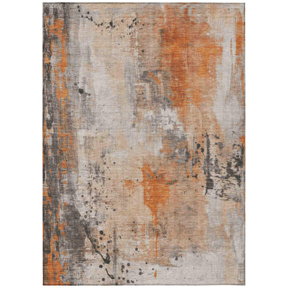 Addison Rugs Saelion Orange Washable Indoor-Outdoor Rug