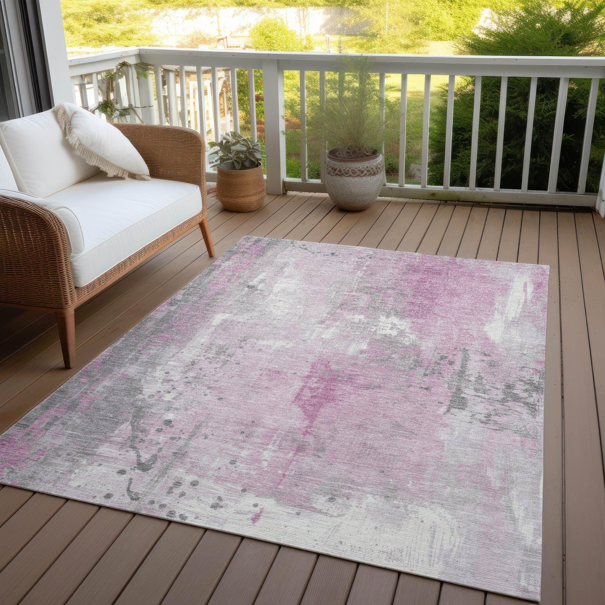 Addison Rugs Saelion Pink Washable Indoor-Outdoor Rug