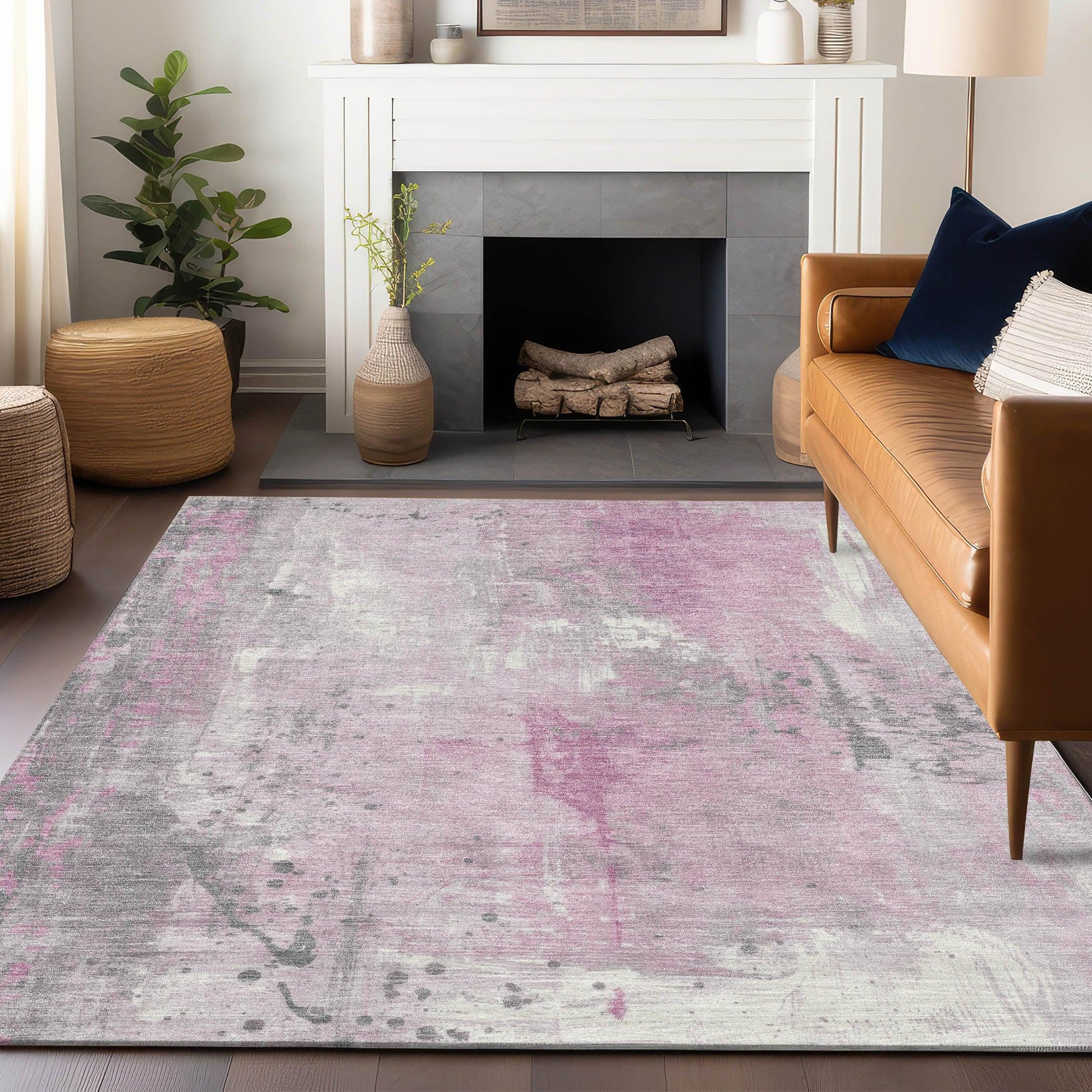 Addison Rugs Saelion Pink Washable Indoor-Outdoor Rug