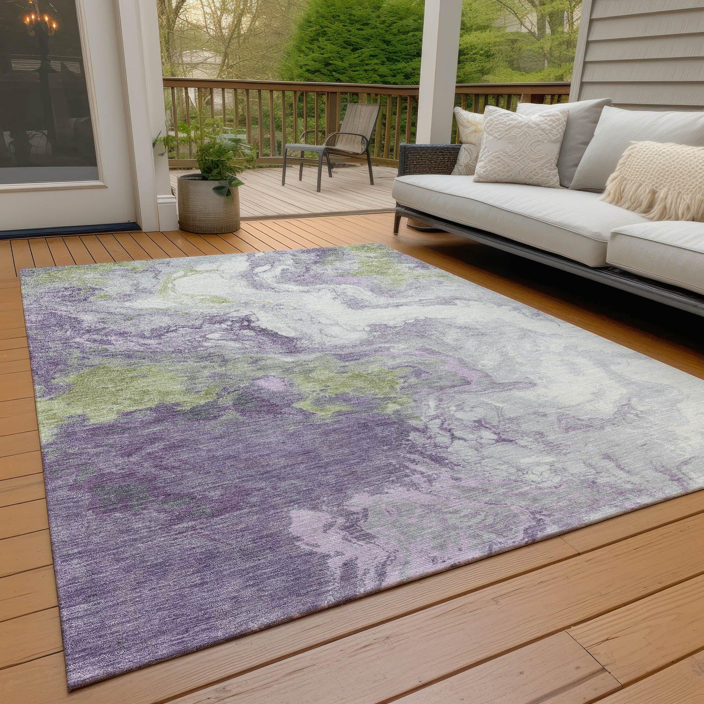 Addison Rugs Saelira Purple Washable Indoor-Outdoor Rug