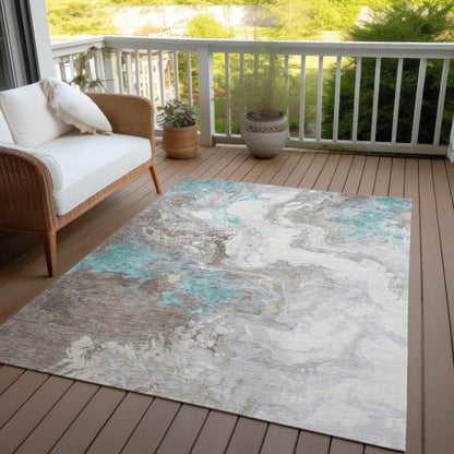 Addison Rugs Saelira Teal Washable Indoor-Outdoor Rug