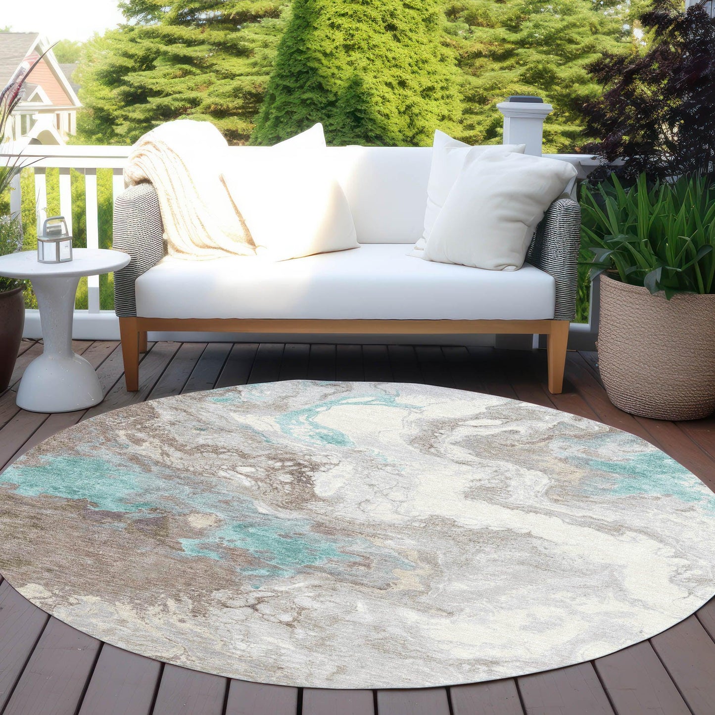 Addison Rugs Saelira Teal Washable Indoor-Outdoor Rug