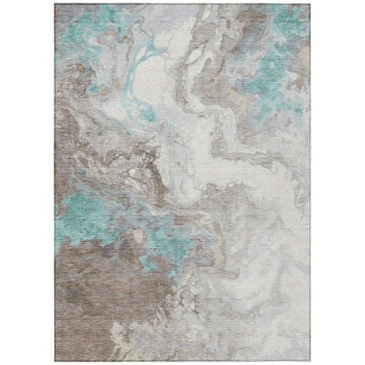 Addison Rugs Saelira Teal Washable Indoor-Outdoor Rug