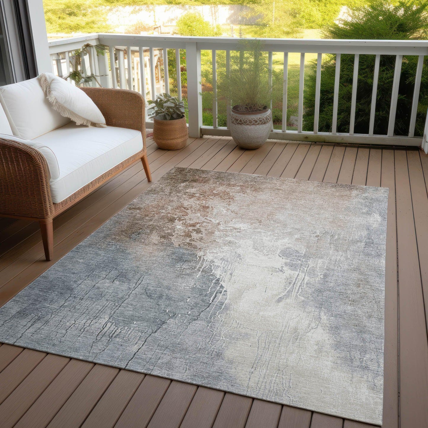 Addison Rugs Saelius Orange Washable Indoor-Outdoor Rug