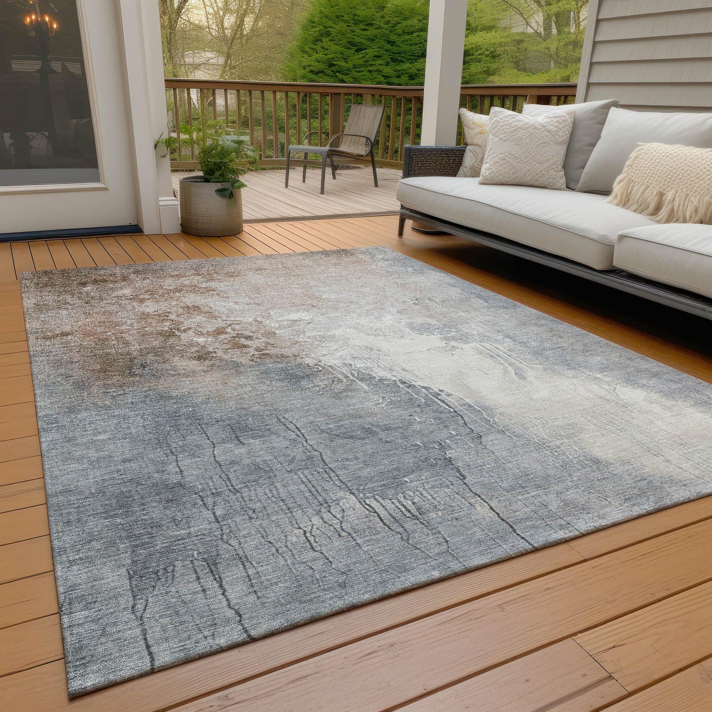 Addison Rugs Saelius Orange Washable Indoor-Outdoor Rug