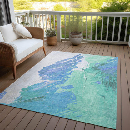 Addison Rugs Saelon Blue Washable Indoor-Outdoor Rug