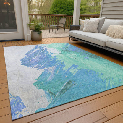 Addison Rugs Saelon Blue Washable Indoor-Outdoor Rug