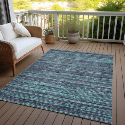 Addison Rugs Taelain Teal Washable Indoor-Outdoor Rug