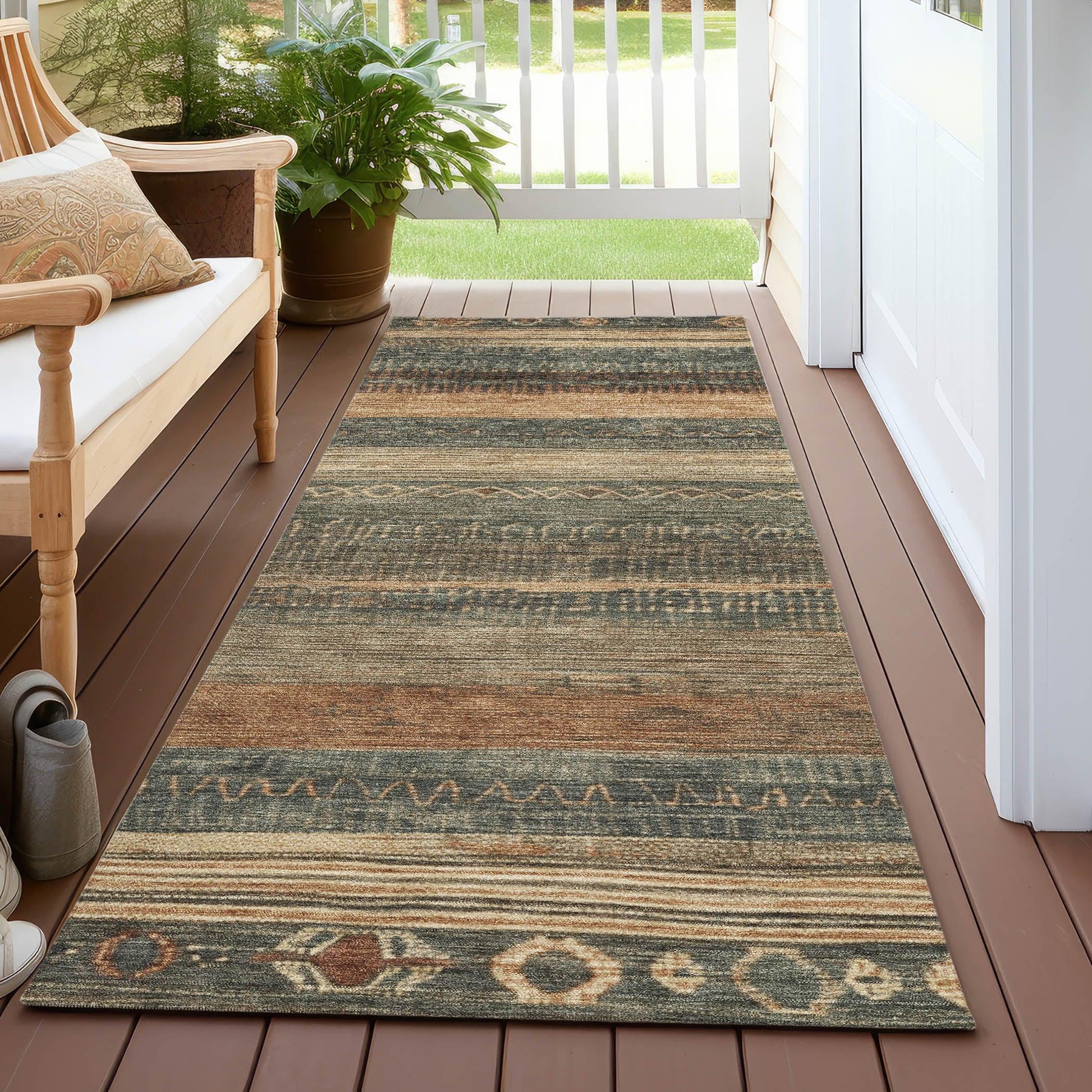 Addison Rugs Taelanor Green Washable Indoor-Outdoor Rug