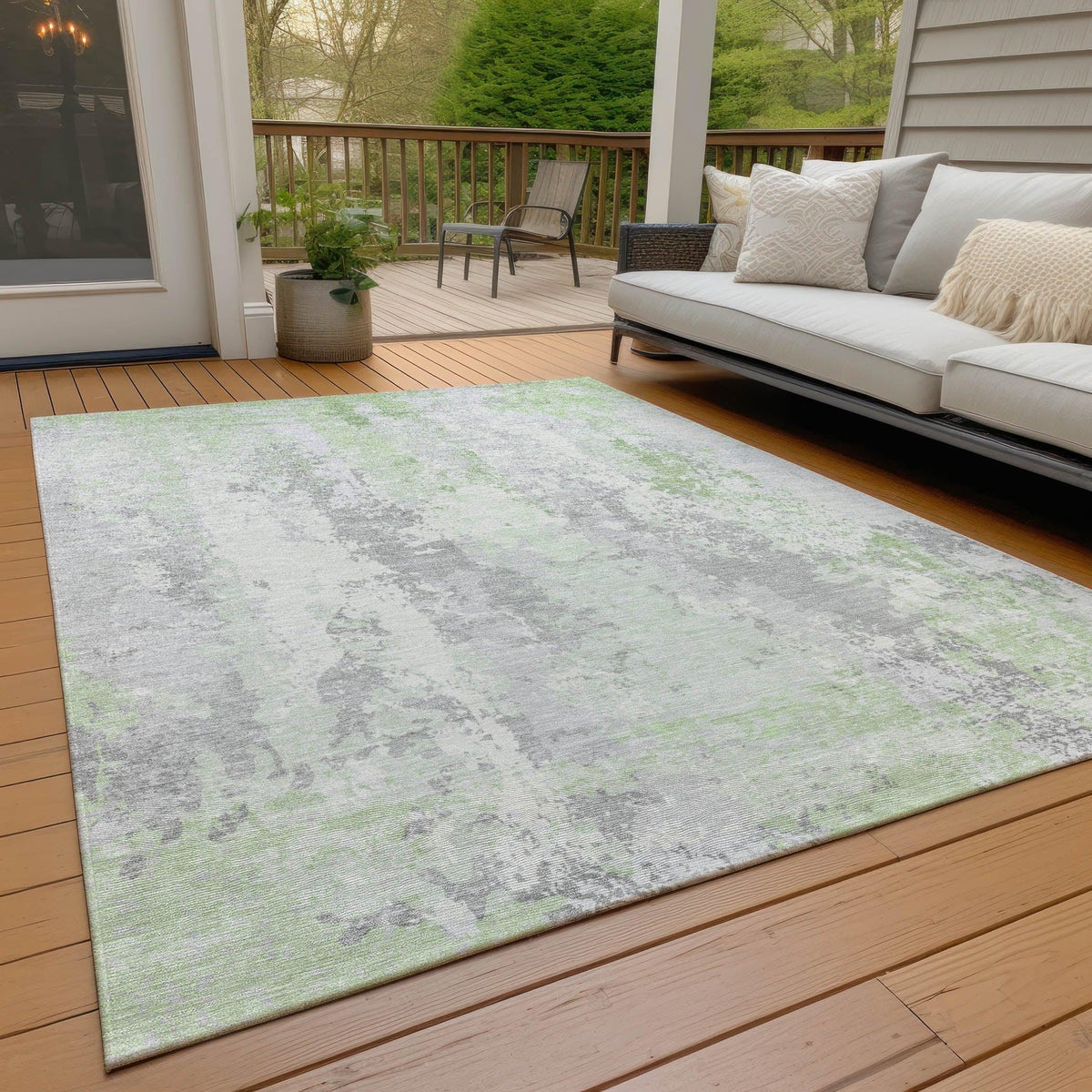 Addison Rugs Taelara Green Washable Indoor-Outdoor Rug