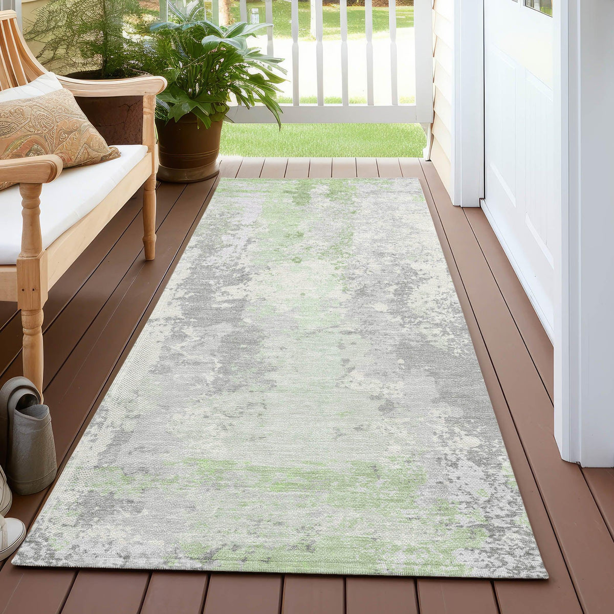 Addison Rugs Taelara Green Washable Indoor-Outdoor Rug