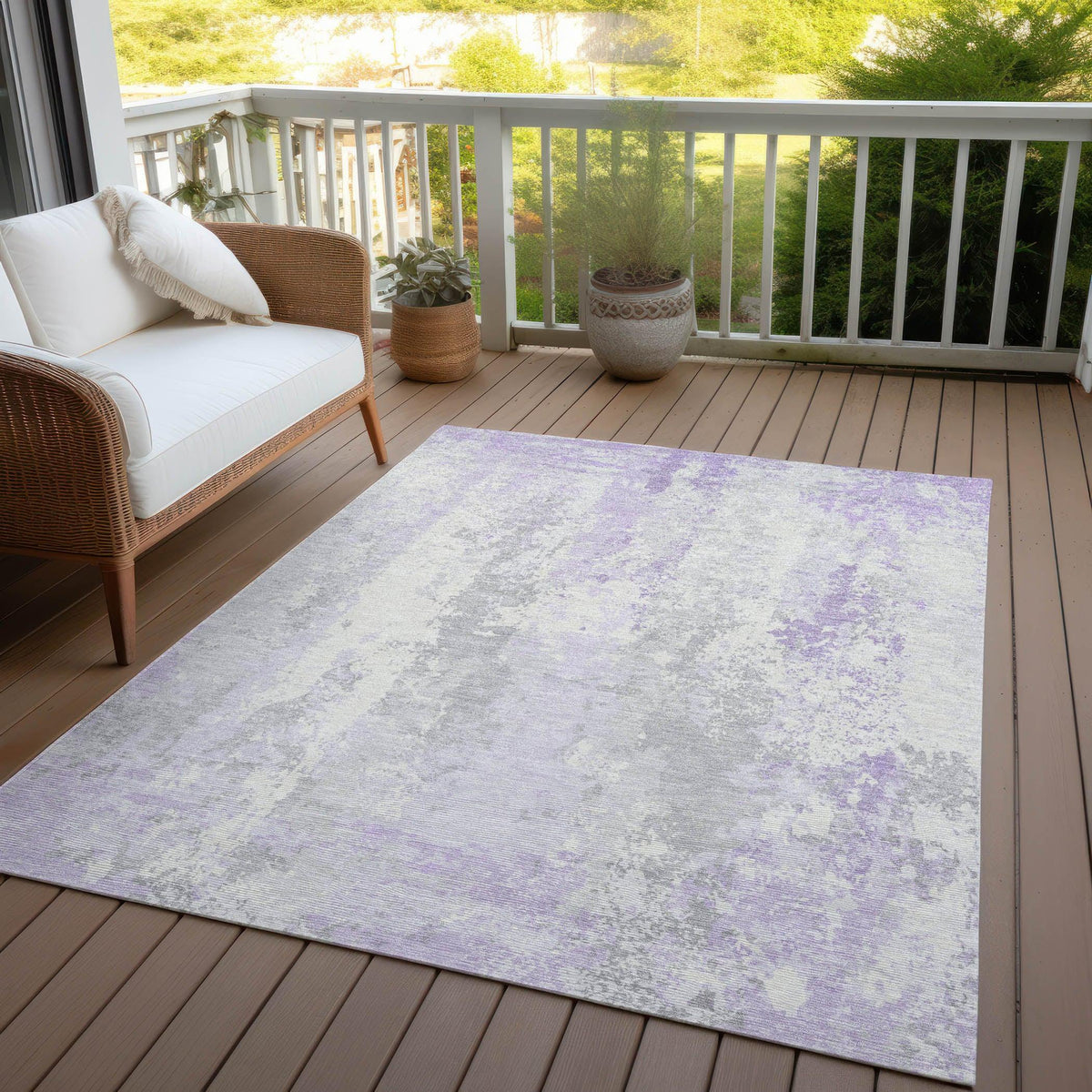 Addison Rugs Taelara Purple Washable Indoor-Outdoor Rug