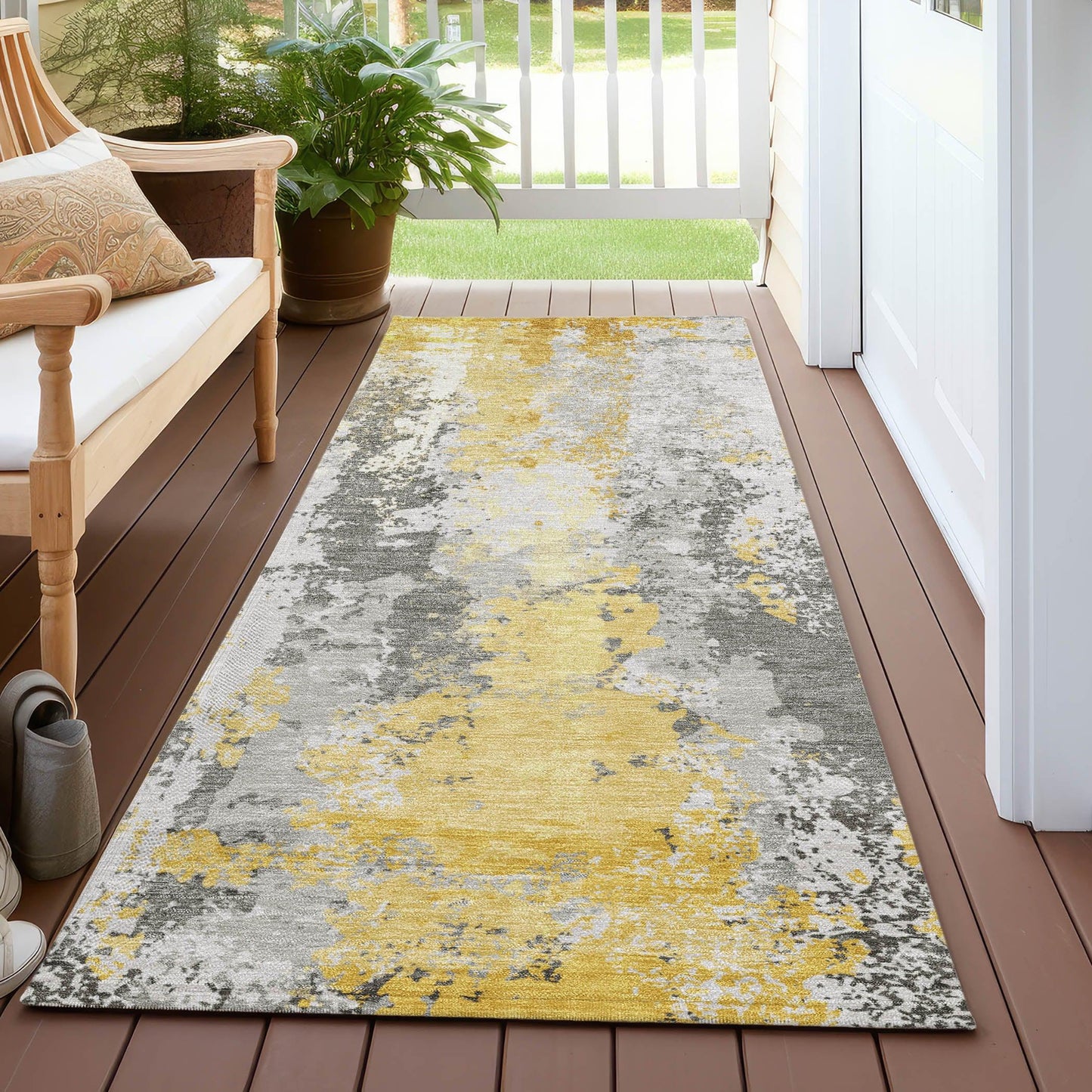 Addison Rugs Taelara Gold Washable Indoor-Outdoor Rug