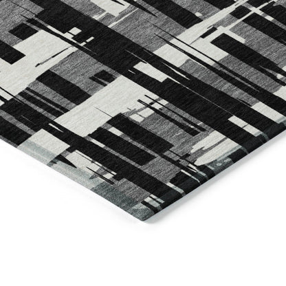 Addison Rugs Taelaris Black Washable Indoor-Outdoor Rug