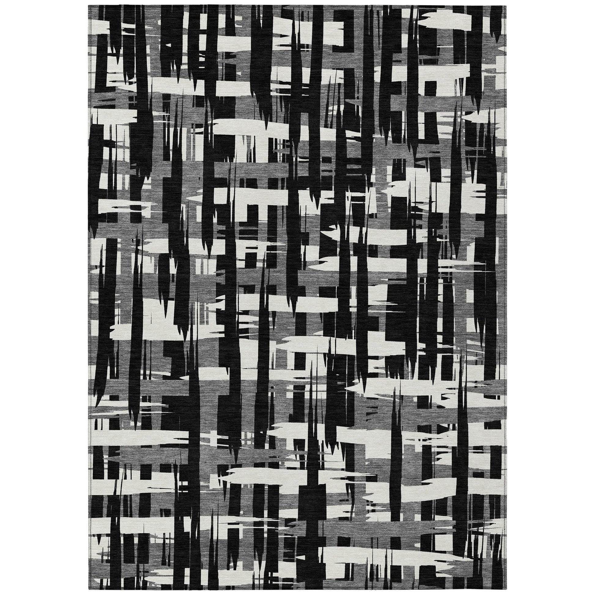 Addison Rugs Taelaris Black Washable Indoor-Outdoor Rug