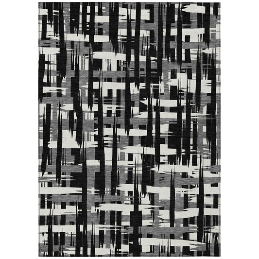 Addison Rugs Taelaris Black Washable Indoor-Outdoor Rug