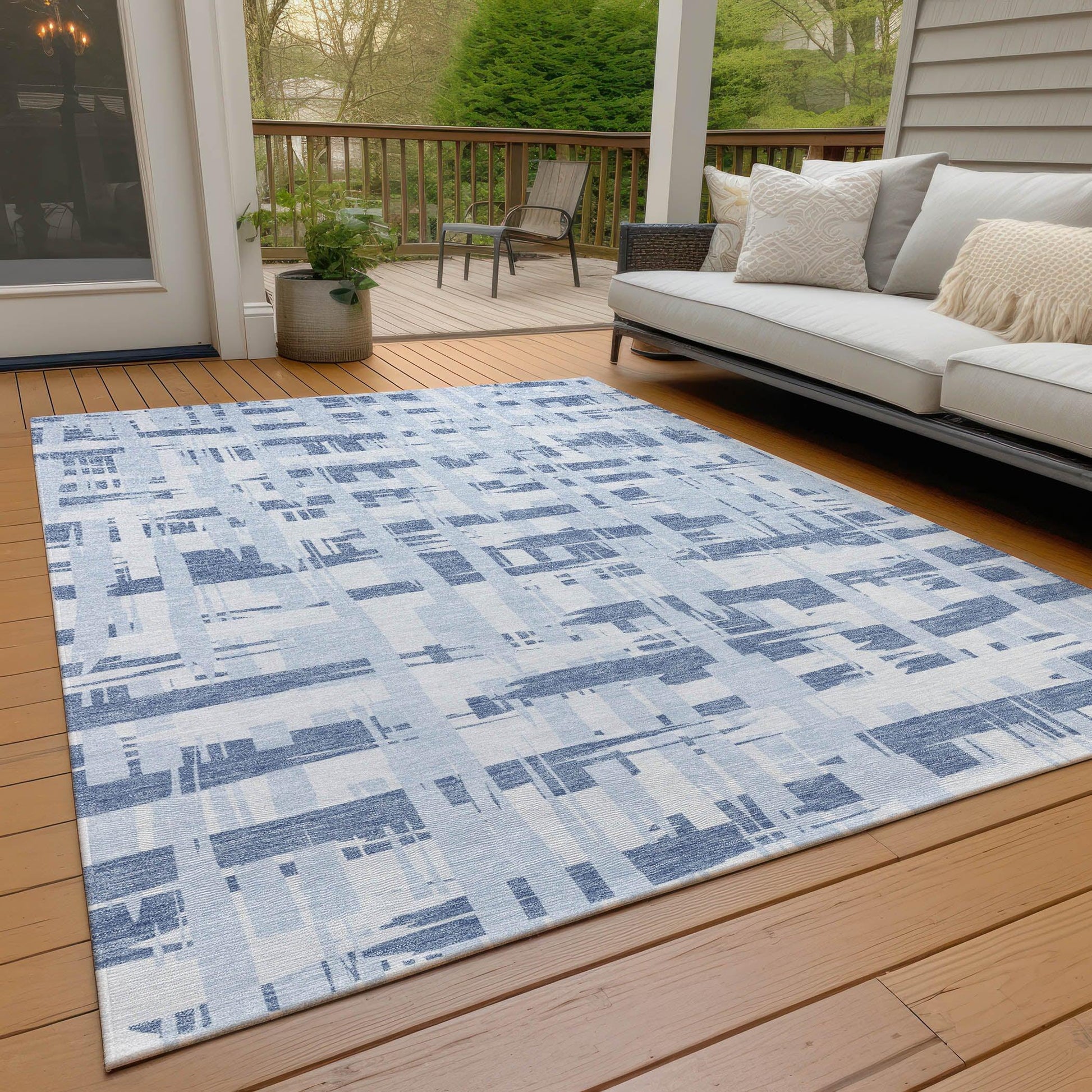 Addison Rugs Taelaris Blue Washable Indoor-Outdoor Rug