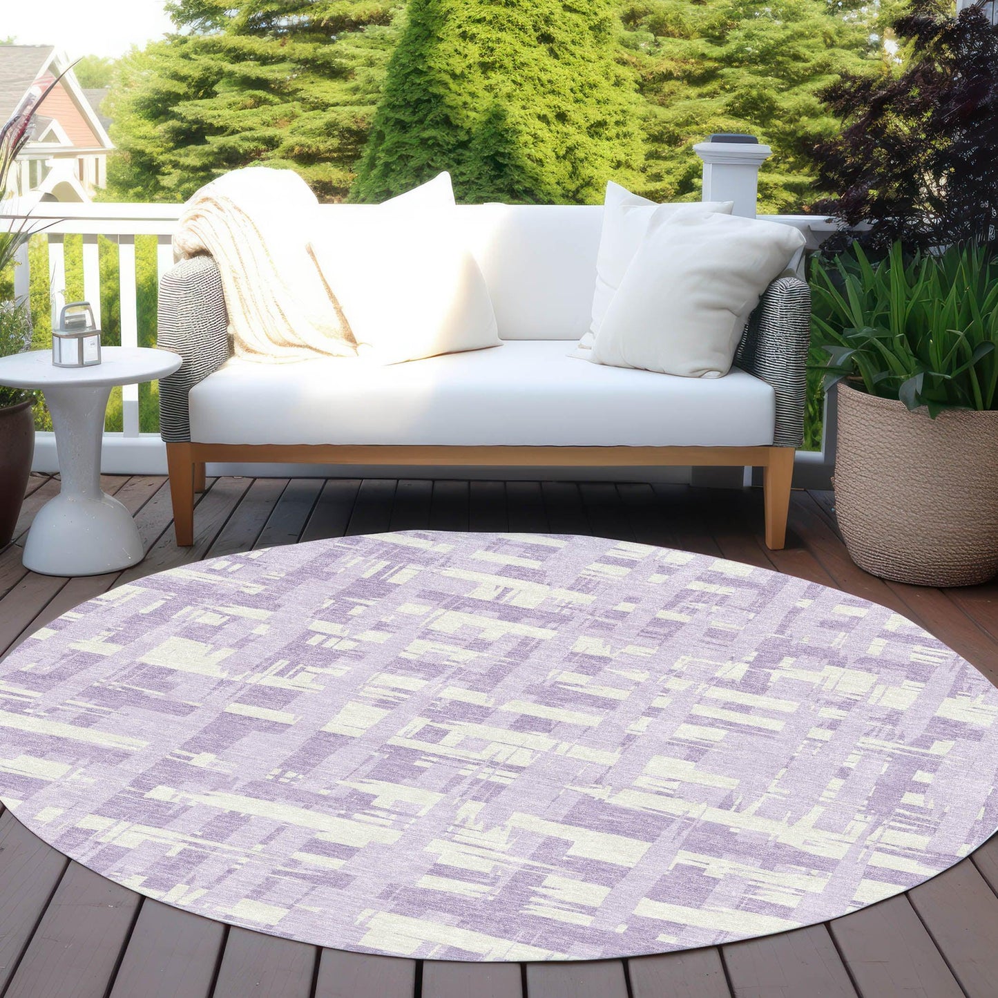 Addison Rugs Taelaris Purple Washable Indoor-Outdoor Rug