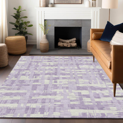 Addison Rugs Taelaris Purple Washable Indoor-Outdoor Rug