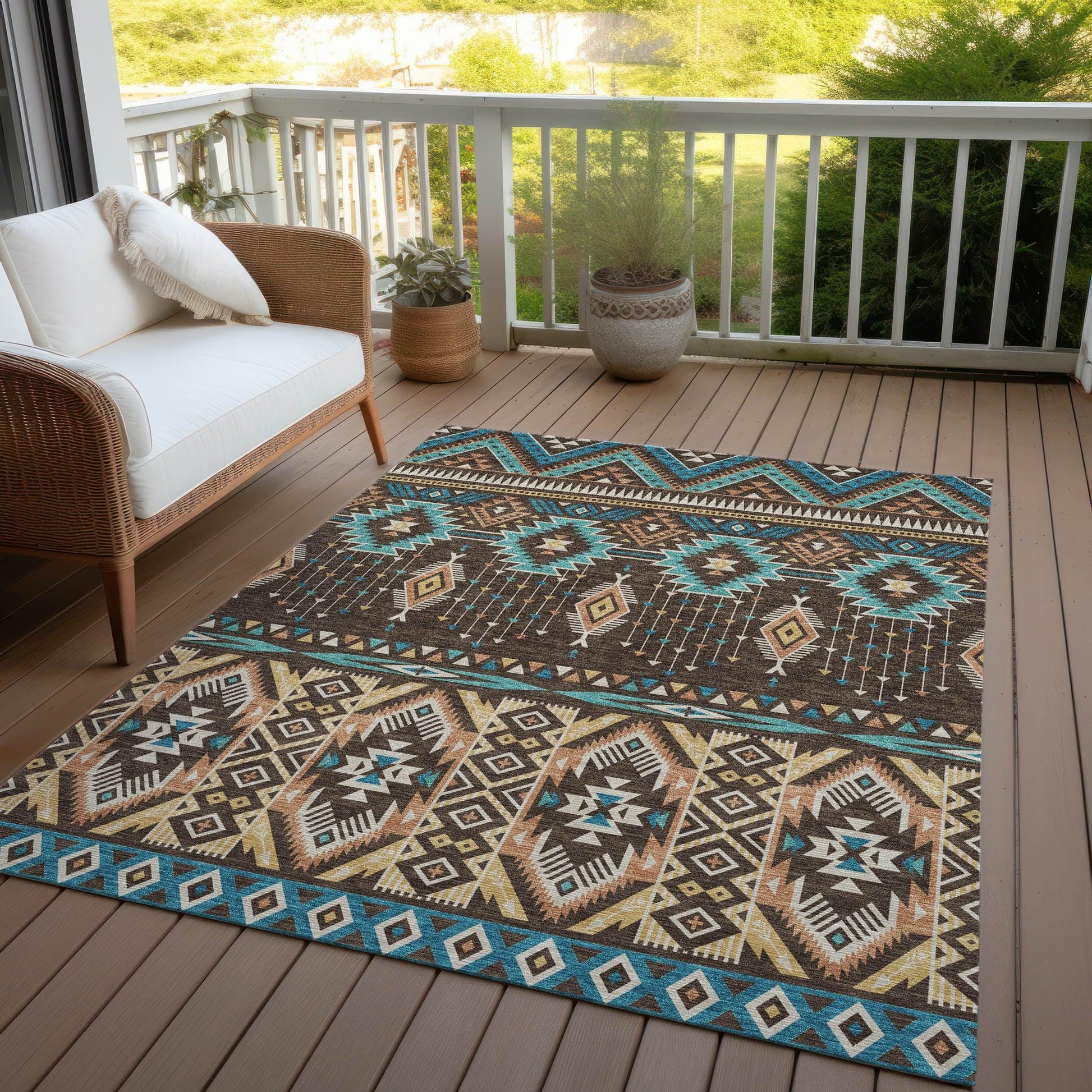 Addison Rugs Taelien Brown Washable Indoor-Outdoor Rug