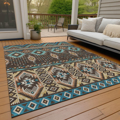 Addison Rugs Taelien Brown Washable Indoor-Outdoor Rug