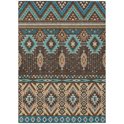 Addison Rugs Taelien Brown Washable Indoor-Outdoor Rug