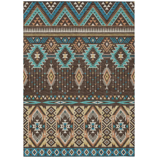 Addison Rugs Taelien Brown Washable Indoor-Outdoor Rug