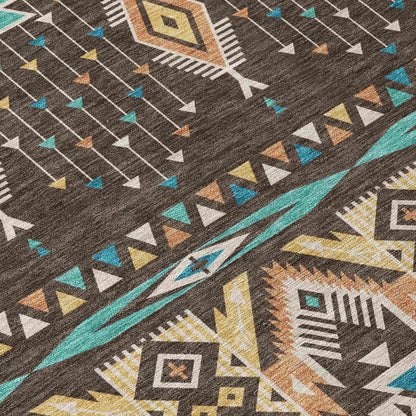 Addison Rugs Taelien Brown Washable Indoor-Outdoor Rug