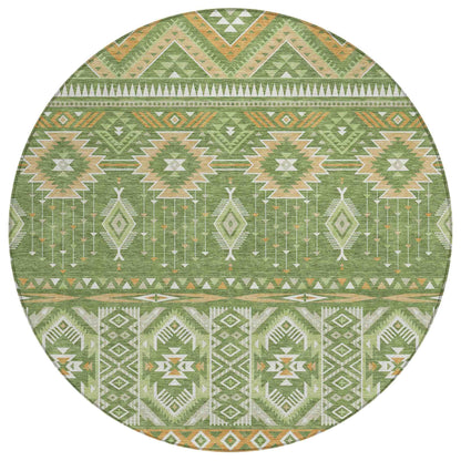Taelien Green Washable Indoor-Outdoor Rug